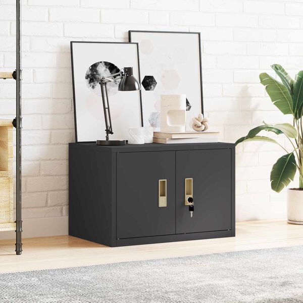 vidaXL T&aacute;rol&oacute;szekr&eacute;ny Fekete 60 x 40 x 40 cm Ac&eacute;l