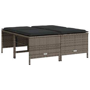 vidaXL 4 db sz&uuml;rke polyrattan kerti sz&eacute;k p&aacute;rn&aacute;kkal