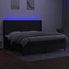 vidaXL fekete sz&ouml;vet rug&oacute;s &eacute;s LED-es &aacute;gy matraccal 200x200 cm