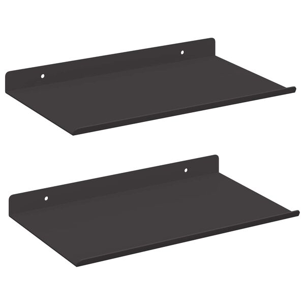 vidaXL Lebegő polc 2 pcs Fekete 30 x 17,5 x 2,5 cm Ac&eacute;l