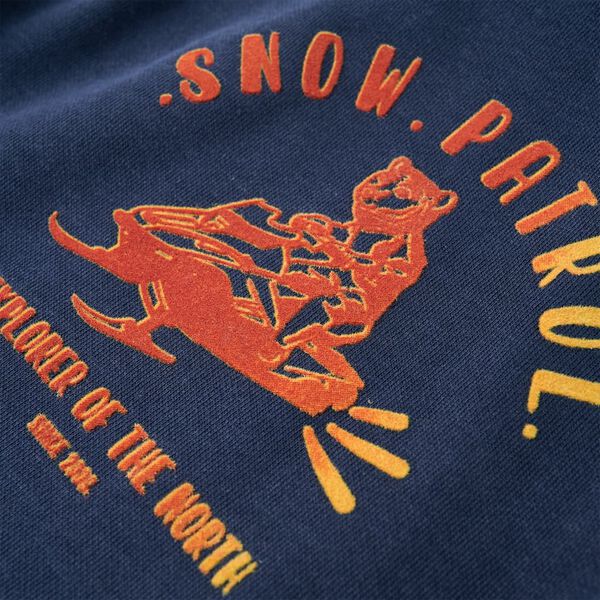 S&ouml;t&eacute;tk&eacute;k melange &eacute;s narancs kapucnis gyerekpul&oacute;ver 104