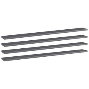 vidaXL 4 db magasf&eacute;nyű sz&uuml;rke forg&aacute;cslap k&ouml;nyvespolc 100 x 10 x 1,5 cm