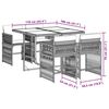 vidaXL 5 r&eacute;szes vegyes b&eacute;zs polyrattan kerti &eacute;tkezőgarnit&uacute;ra p&aacute;rn&aacute;kkal