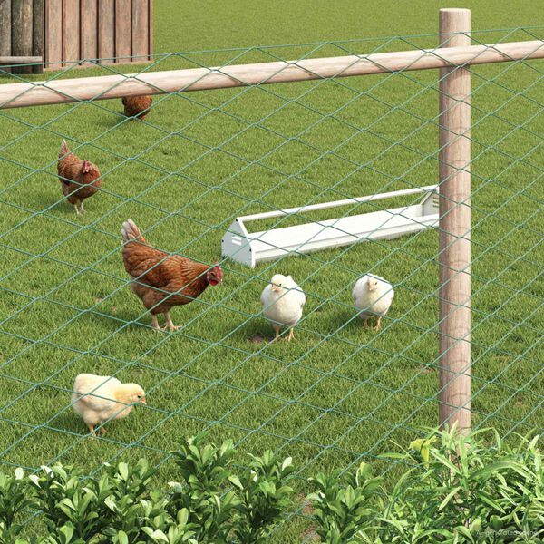 vidaXL L&aacute;ncszem Ker&iacute;t&eacute;s Z&ouml;ld 2 x 10 m Ac&eacute;l