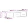vidaXL fekete t&ouml;lgy sz&iacute;nű szerelt fa faliszekr&eacute;ny 88x26x18,5 cm
