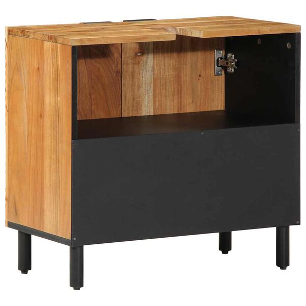 vidaXL F&uuml;rdőszobai mosd&oacute;szekr&eacute;ny T&ouml;m&ouml;r Ak&aacute;cfa 62 x 33 x 58 cm Faanyag