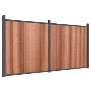 vidaXL barna WPC ker&iacute;t&eacute;spanel 353 x 186 cm