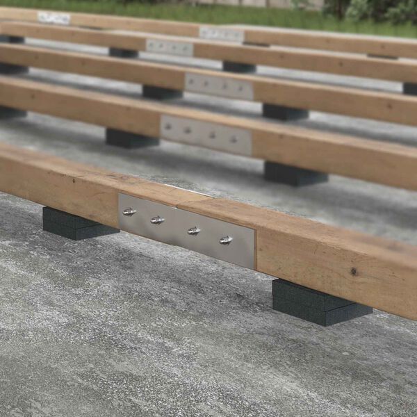 vidaXL Gumi granul&aacute;tum teraszpad Fekete 9 x 9 x 2 cm Gumi