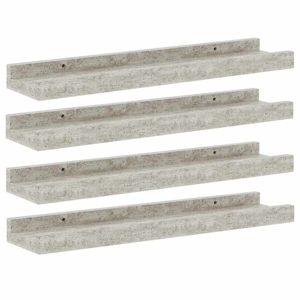 vidaXL 4 db betonsz&uuml;rke fali polc 40 x 9 x 3 cm