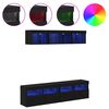 vidaXL TV Fali Egys&eacute;gek LED-del 5 pcs Fekete t&ouml;lgy 80 x 30 x 40 cm