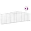 vidaXL 5 db &iacute;ves horganyzott vas gabion kos&aacute;r 400x30x100/120 cm