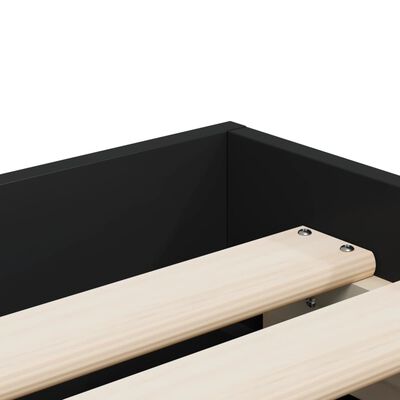 vidaXL fekete szerelt fa ágykeret fiókokkal 75x190 cm