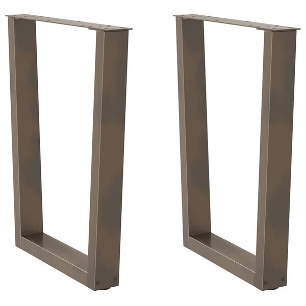 vidaXL 2 db V-alakú étkezőasztal láb natúr acél 60x(72-73,3) cm