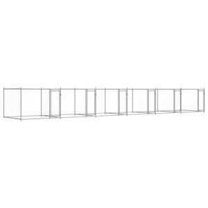 vidaXL sz&uuml;rke horganyzott ac&eacute;l kutyaketrec ajt&oacute;kkal 12 x 2 x 1,5 m