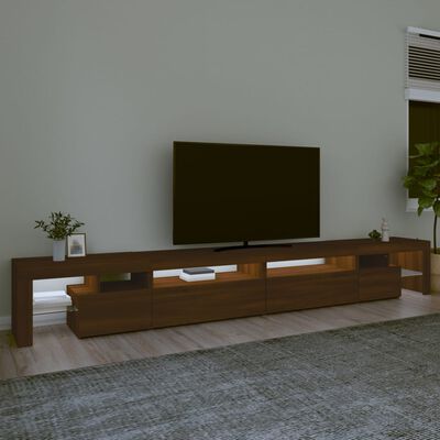 vidaXL barna tölgy színű TV-szekrény LED-lámpákkal 290x36,5x40 cm