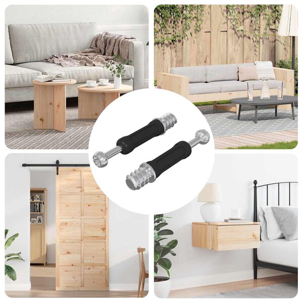 vidaXL Kamera z&aacute;r csavar 2 pcs Ez&uuml;st &eacute;s Fekete M6 x 40 mm