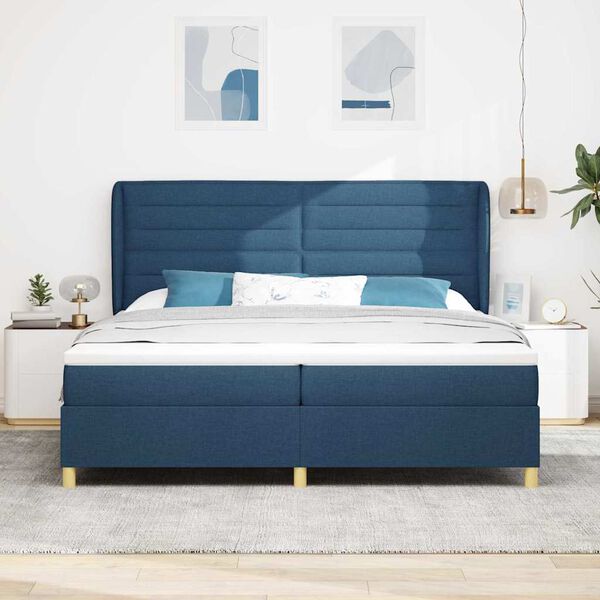 vidaXL Boxspring &aacute;gy matraccal S&ouml;t&eacute;tsz&uuml;rke 90x190 cm Sz&ouml;vet K&eacute;k sz&ouml;vet