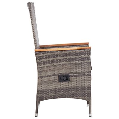 vidaXL 2 db szürke polyrattan kültéri szék párnával