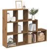 vidaXL 3 szintes k&eacute;zműves fa elv&aacute;laszt&oacute; k&ouml;nyvespolc 137,5x29x103,5 cm