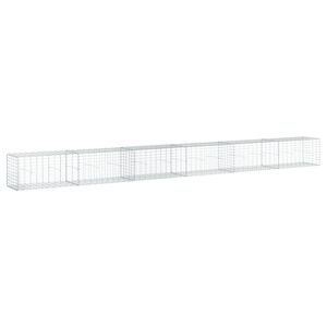 vidaXL horganyzott vas gabion kos&aacute;r fed&eacute;llel 600 x 50 x 50 cm