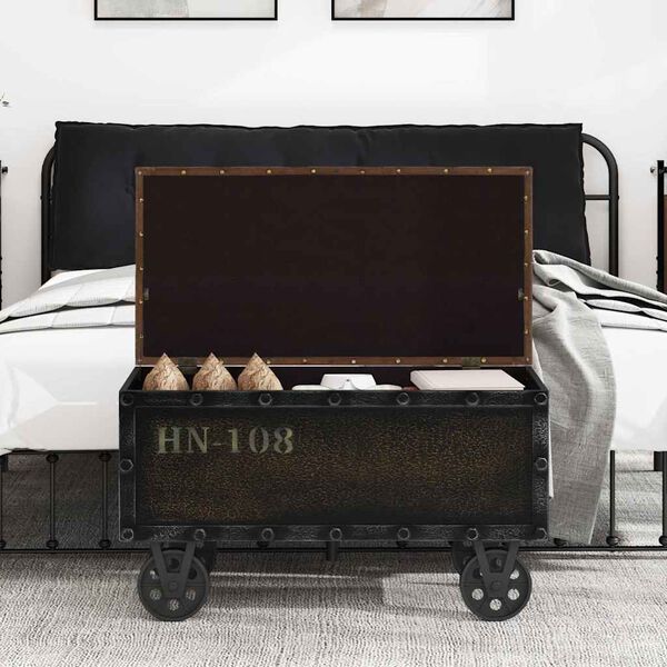 vidaXL t&ouml;m&ouml;r fa &eacute;s műbőr t&aacute;rol&oacute;pad 80,5 x 41 x 50 cm