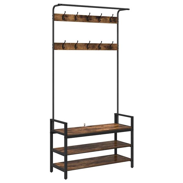 vidaXL Kab&aacute;thorog polcokkal F&uuml;st&ouml;lt t&ouml;lgy 95 x 34 x 184 cm Faanyag