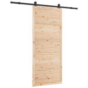 vidaXL Cs&uacute;sz&oacute; ajt&oacute; 80 x 208 cm T&ouml;m&ouml;r Fenyőfa Term&eacute;szetes