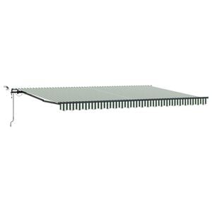 vidaXL Beh&uacute;zhat&oacute; napellenző Z&ouml;ld &eacute;s Feh&eacute;r 500 &times; 350 cm Poli&eacute;szter