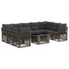 vidaXL Kerti Kanap&eacute; Szett 10 db Sz&uuml;rke 100 x 55 x 73 cm polirattan