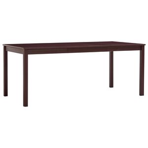 vidaXL s&ouml;t&eacute;tbarna fenyőfa &eacute;tkezőasztal 180 x 90 x 73 cm