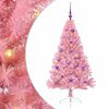 vidaXL Mesters&eacute;ges, előre vil&aacute;g&iacute;tott kar&aacute;csonyi fa R&oacute;zsasz&iacute;n 150 cm