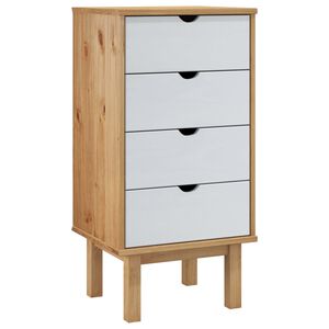 vidaXL OTTA barna &eacute;s feh&eacute;r t&ouml;m&ouml;r fenyőfa fi&oacute;kos szekr&eacute;ny 45x39x90 cm