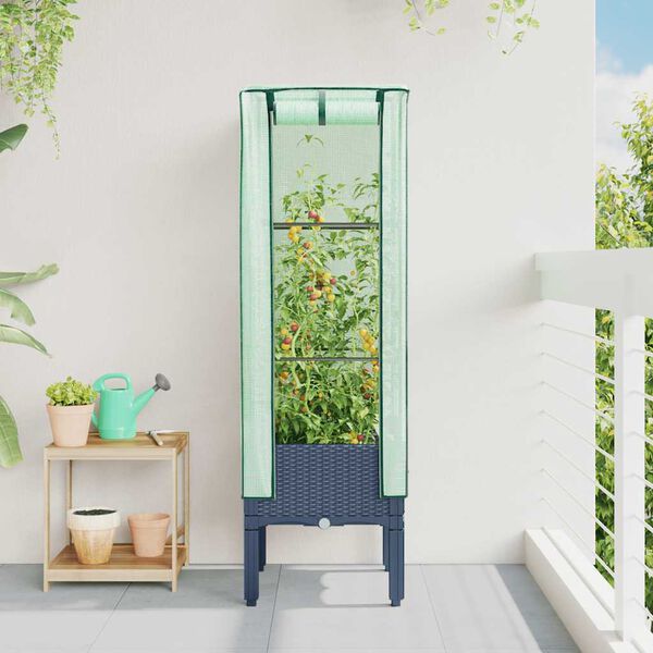 vidaXL rattan megjelen&eacute;sű magas&aacute;gy&aacute;s melegh&aacute;ztakar&oacute;val 40x40x140 cm