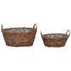 vidaXL Vir&aacute;gkos&aacute;r t&aacute;rol&oacute;val 2 pcs Barna Lacak Rattan