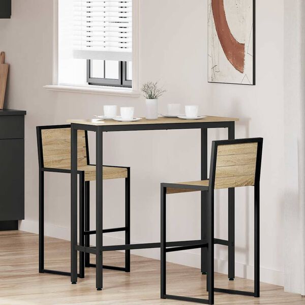 vidaXL asztal Sonoma t&ouml;lgy 100 x 40 x 100,5 cm Műszaki fa &eacute;s ac&eacute;l