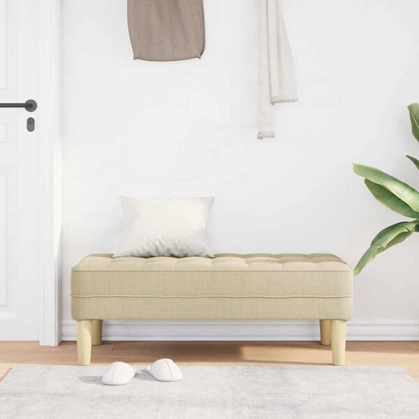 vidaXL pad p&aacute;rn&aacute;val Kr&eacute;m 113 x 57 x 39 cm sz&ouml;vet