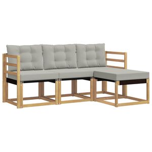 vidaXL K&uuml;lt&eacute;ri kanap&eacute; szett p&aacute;rn&aacute;val 4 pcs Feh&eacute;r &eacute;s Vil&aacute;gossz&uuml;rke