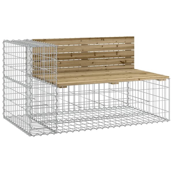 vidaXL t&ouml;m&ouml;r impregn&aacute;lt fenyőfa gabion kerti pad 122x71x65,5 cm