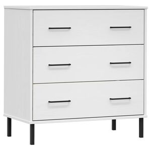 vidaXL OSLO feh&eacute;r t&ouml;m&ouml;r fa t&aacute;lal&oacute;szekr&eacute;ny 3 fi&oacute;kkal 77 x 40 x 79,5 cm