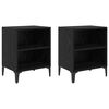 vidaXL &Eacute;jjeliszekr&eacute;ny 2 pcs Fekete t&ouml;lgy 40 x 30 x 50 cm Faanyag