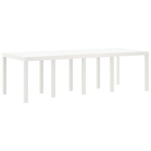 vidaXL Kerti Asztal Feh&eacute;r 250 x 100 x 73 cm polirattan