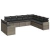 vidaXL 10 r&eacute;szes sz&uuml;rke polyrattan kerti &uuml;lőgarnit&uacute;ra p&aacute;rn&aacute;kkal