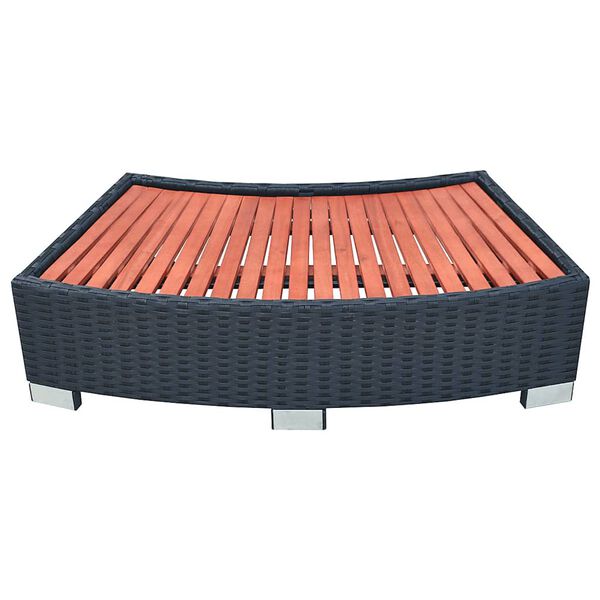 vidaXL Polyrattan, fekete Spa fellépő 92x45x25 cm