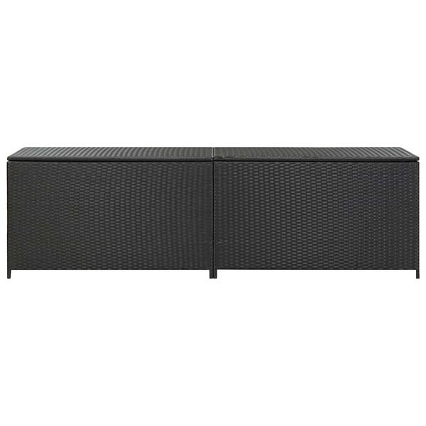 vidaXL fekete polyrattan kerti tárolóláda 200 x 50 x 60 cm