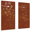 vidaXL 2 db vir&aacute;gmint&aacute;s corten ac&eacute;l kerti fald&iacute;sz 105 x 55 cm