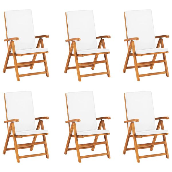 vidaXL 7 r&eacute;szes t&ouml;m&ouml;r t&iacute;kfa kerti &eacute;tkezőgarnit&uacute;ra p&aacute;rn&aacute;kkal