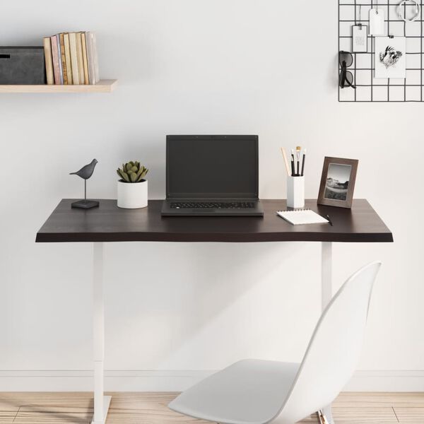 vidaXL sötétbarna kezelt tömör tölgyfa asztallap 100 x 50 x 2 cm