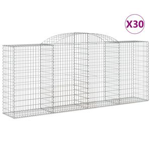 vidaXL 30 db &iacute;ves horganyzott vas gabion kos&aacute;r 300x50x120/140 cm