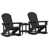 vidaXL Kerti lounge szett 3 pcs Fekete HDPE