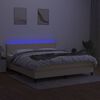 vidaXL kr&eacute;msz&iacute;nű sz&ouml;vet rug&oacute;s &eacute;s LED-es &aacute;gy matraccal 180 x 200 cm